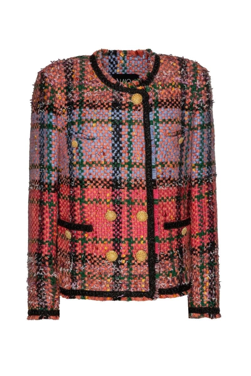 ORANGE AND BLUE TWEED JACKET - CULT MIA