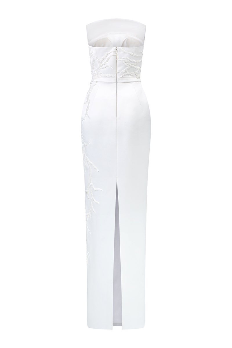 STRAPLESS STRAIGHT ACROSS MAXI DRESS - CULT MIA