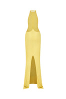 Crystal knit gown by CEM featuring a flowing design with intricate knit patterns and a luxurious, elegant appearance.