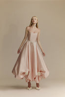 Elegant white Gardenia Gown by White Plan, featuring flowy fabric and intricate detailing, perfect for formal occasions.