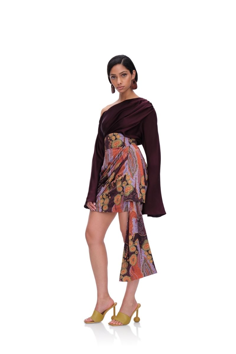 MATI OFF-SHOULDER BODYSUIT IN BERRY - CULT MIA