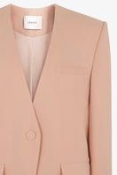 LeKieu Cheddar Coral blazer featuring a tailored fit, vibrant coral color, and stylish lapel design perfect for smart casual wear.