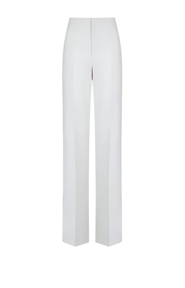 Lekieu Cardiff pants in white, stylish and comfortable women's pants with a tailored fit, displayed on a neutral background.