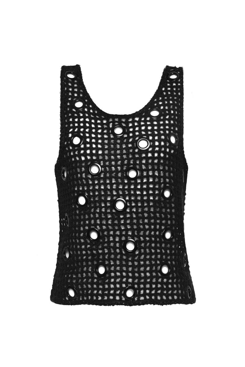 RING-DETAIL TOP IN BLACK - CULT MIA