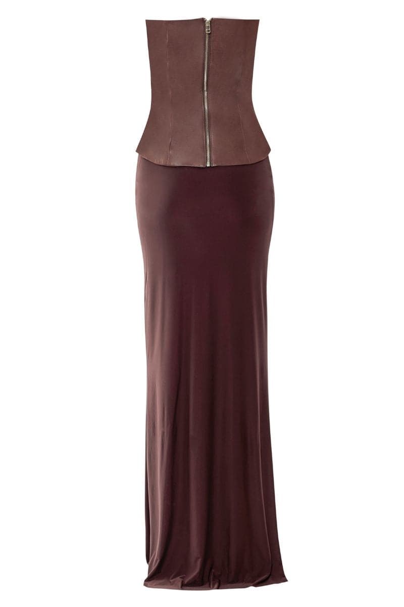 LINNEA CHERRY RED CORSET TOP AND SKIRT SET - CULT MIA