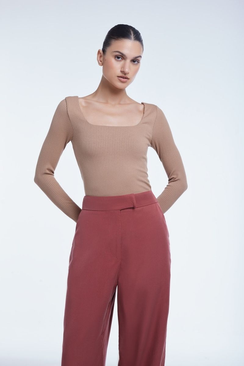 RELAXED WIDE LEG CROPPED PANTS - CULT MIA