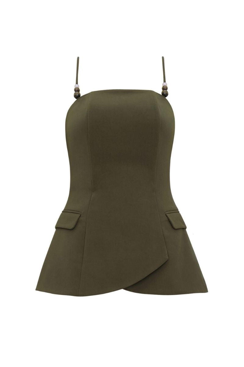 VARU TOP IN OLIVE - CULT MIA