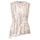 White Lecia craft embroidered see-through top with intricate embroidery and lightweight, sheer fabric for a stylish layered look.
