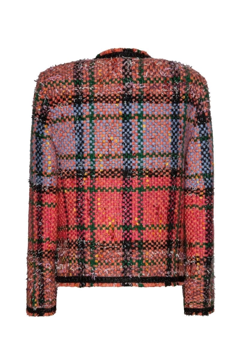 ORANGE AND BLUE TWEED JACKET - CULT MIA