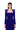 COBALT BLUE LONG SLEEVE TRAPEZOID NECKLINE BODYCON FULL DRESS - CULT MIA