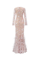Arti Apparel Heli Dress gown in soft fabric with a flowing silhouette, featuring elegant design and subtle detailing.