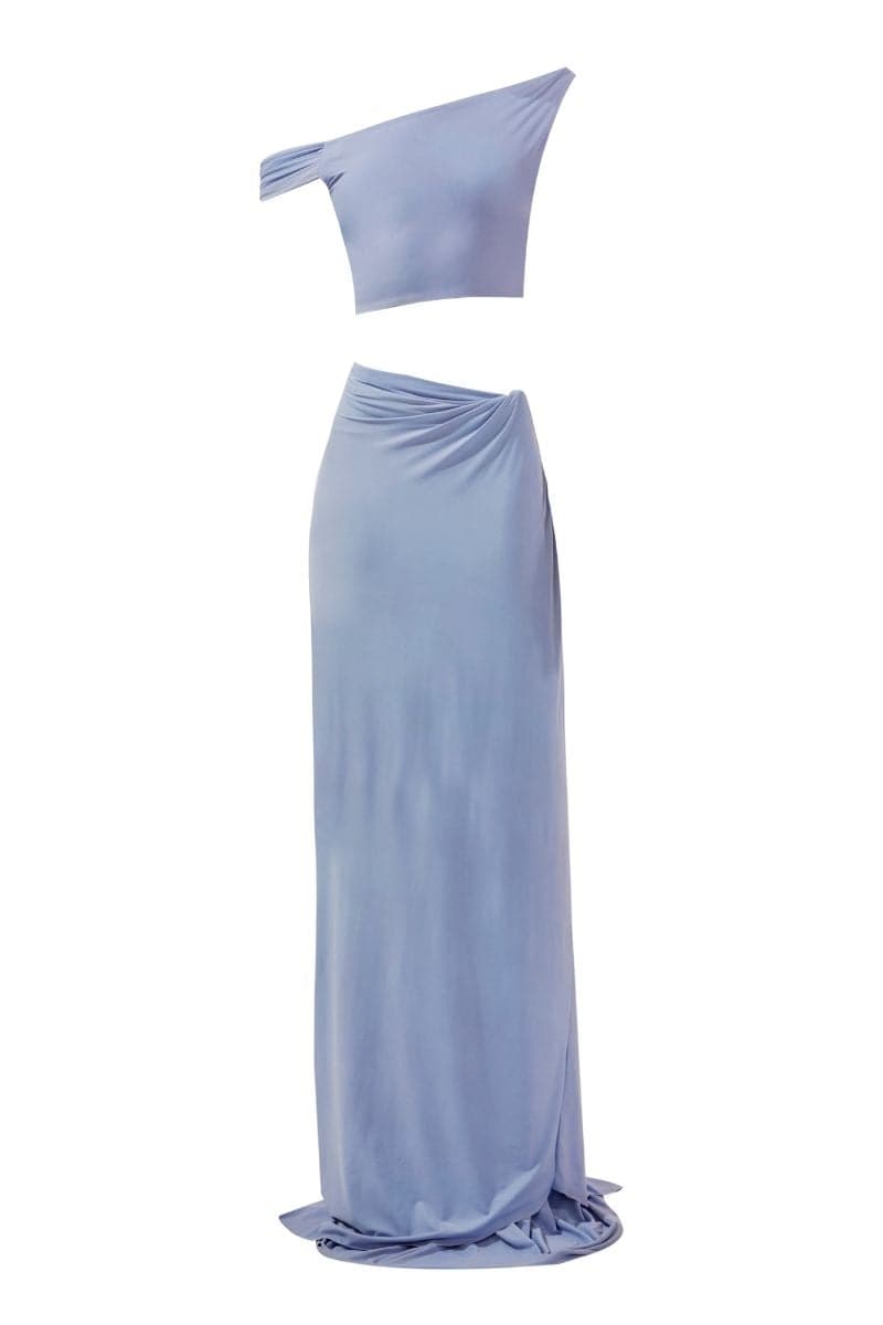 ARIEL VERI PERI ASYMMETRIC TOP AND SKIRT SET - CULT MIA