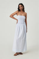 Summer Away Provence Dress in Ice Blue, a flowy maxi dress with a soft fabric and elegant design, perfect for summer wear.