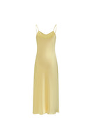 Butter yellow Timeless Slip Dress by Not Just Pajama, a silky nightgown with a sleek, elegant design for comfortable sleepwear.