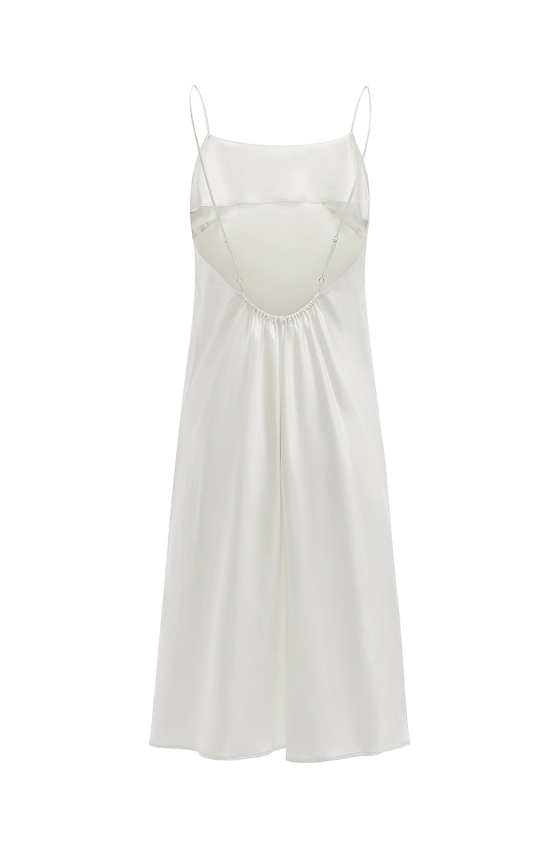 White Little Heart slip dress nightgown by Not Just Pajama, featuring delicate lace and soft fabric for comfortable sleepwear.