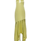 Baobab Ronda Maxi Dress in vibrant green and lemon print, flowing fabric with a relaxed fit and sleeveless design.