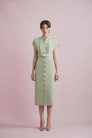 White Plan Liora tailored midi dress featuring a fitted silhouette and elegant design, perfect for stylish daytime or evening wear.
