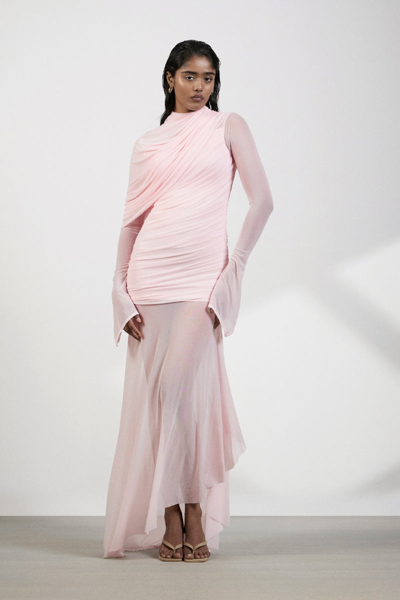 deme by gabriella isla long sleeve draped maxi dress Deme By Gabriella Isla Long-Sleeve Draped Maxi Dress In Ivory - 19% Off