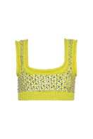 Lalo Thalia yellow top with short sleeves and V-neck, casual women's clothing, lightweight and stylish for everyday wear.