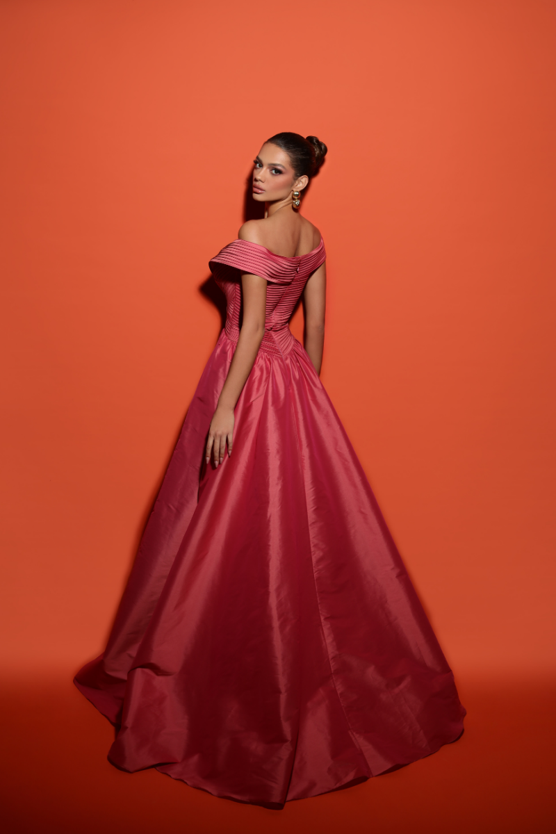 BONNY TERRACOTTA WEAVED OVERSKIRT GOWN - CULT MIA