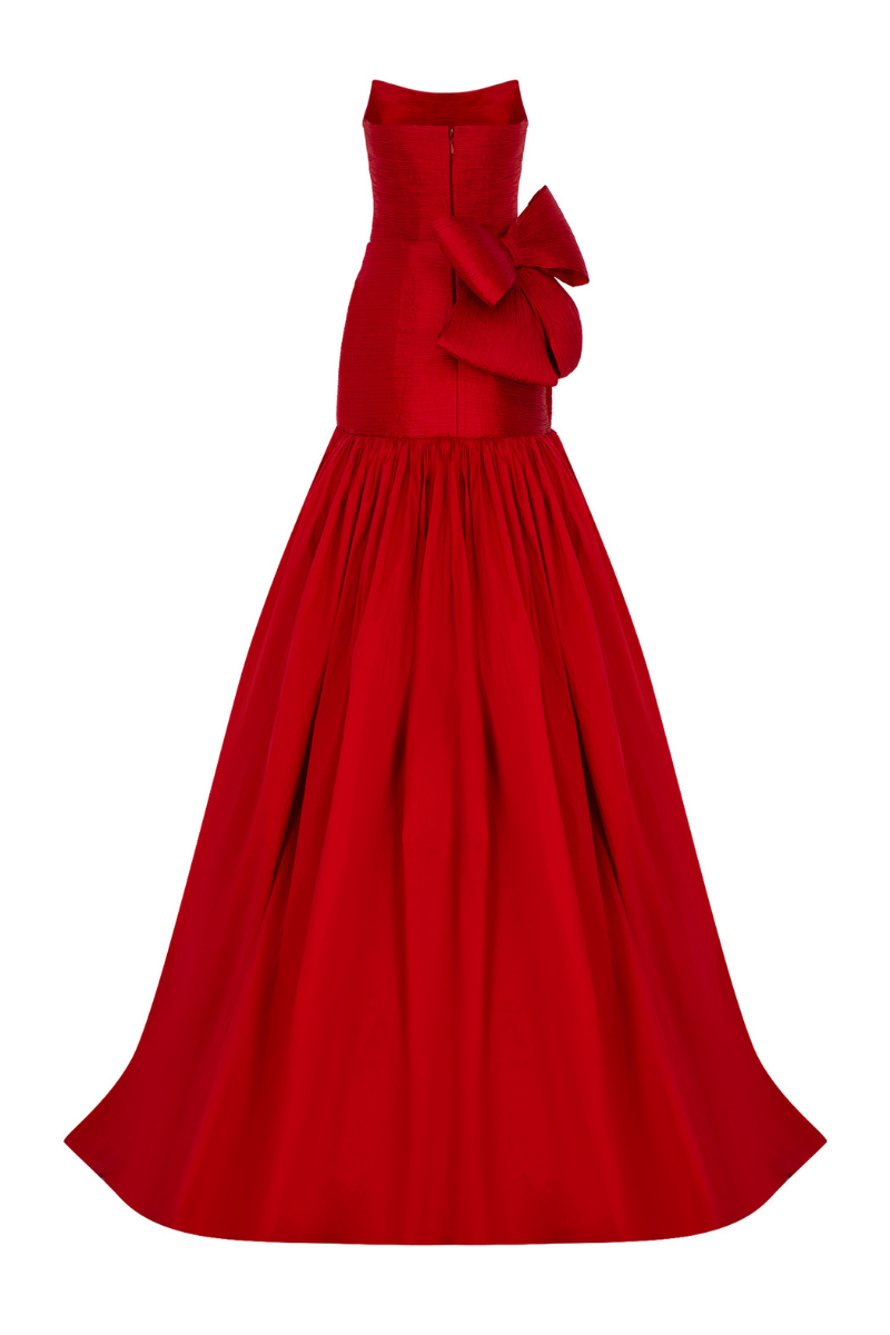 CAMERON RED BOW TRUMPET GOWN | CULT MIA | Tark Ediz CAMERON RED BOW TRUMPET GOWN | CULT MIA | Tark Ediz