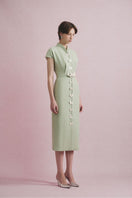White Plan Liora tailored midi dress featuring a fitted silhouette and elegant design, ideal for stylish occasions.