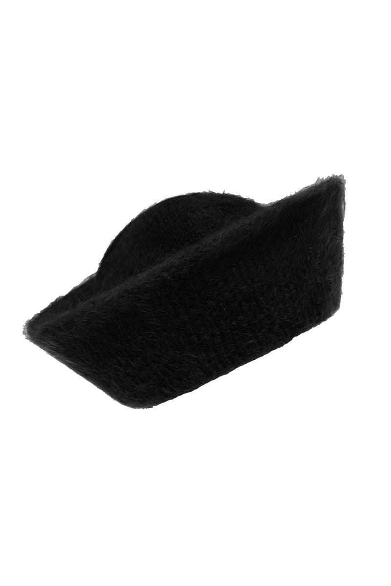 Lalo handmade black knitted hat featuring a cozy, textured design, perfect for stylish winter wear.