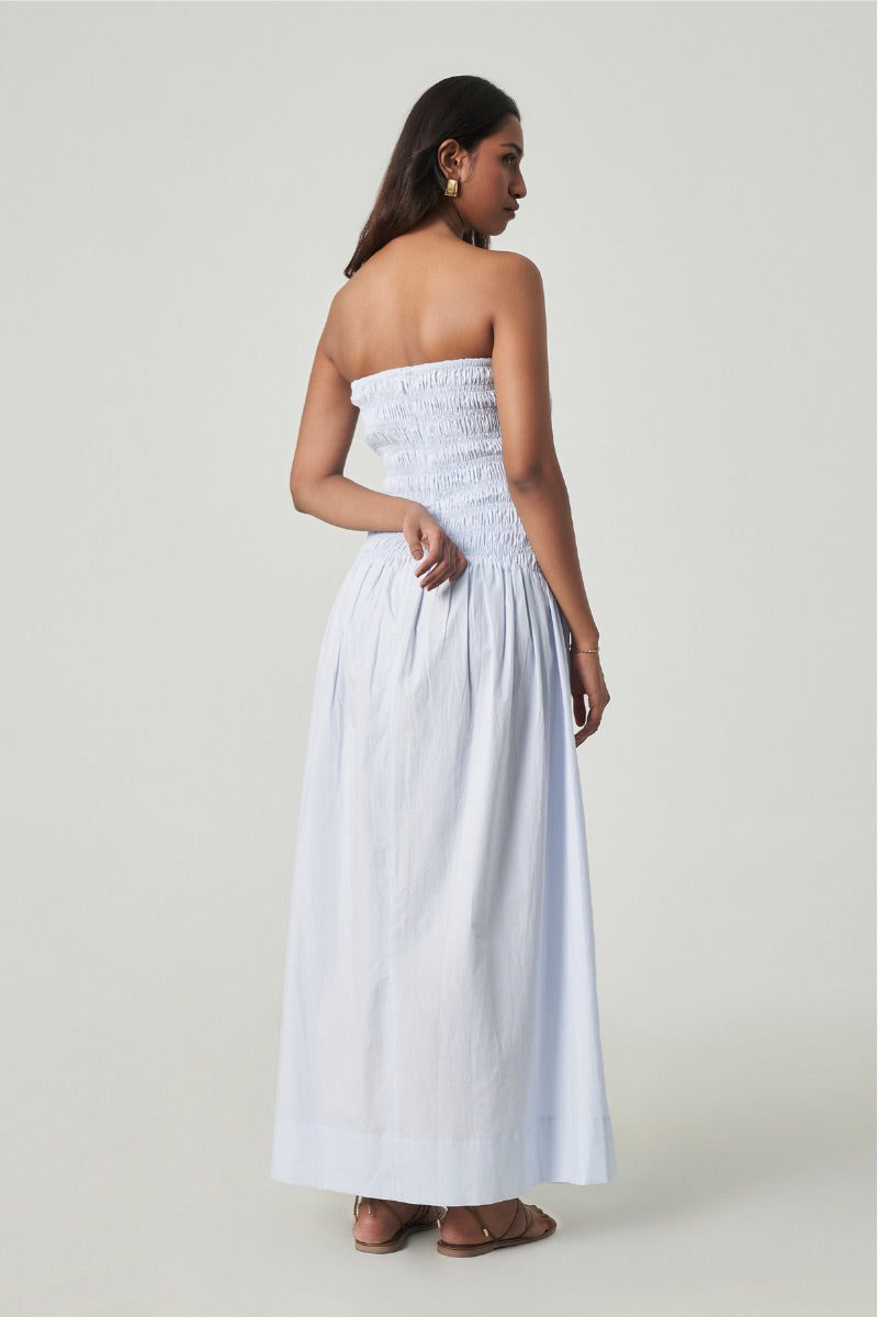 Ice blue Provence maxi dress by Summer Away featuring flowing fabric and elegant design, perfect for summer occasions.