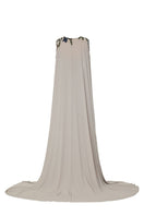 Elegant GERTIE Mink gown by Tarık Ediz displayed on a ghost mannequin, showing the back view of this luxurious evening dress.