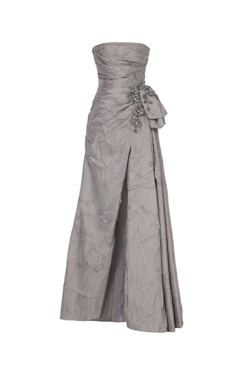 Elegant Tarık Ediz Marlow Mink gown with flowing fabric and intricate details, perfect for formal occasions.