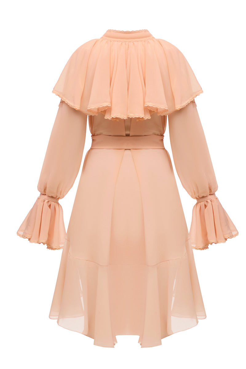 OCEAN OF THE TENDERNESS MIDI DRESS IN BEIGE - CULT MIA