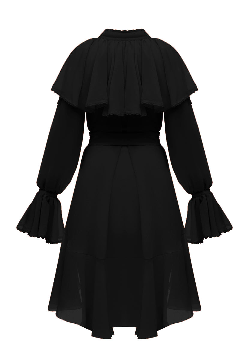 OCEAN OF THE TENDERNESS MIDI DRESS IN BLACK - CULT MIA
