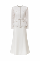 White Plan Soven Top and Noven Skirt co-ord set, featuring stylish matching crop top and skirt in a coordinated design.