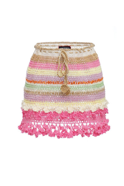 MALVA MULTICOLOR HANDMADE MINI CROCHET SKIRT | CULT MIA | Andreeva