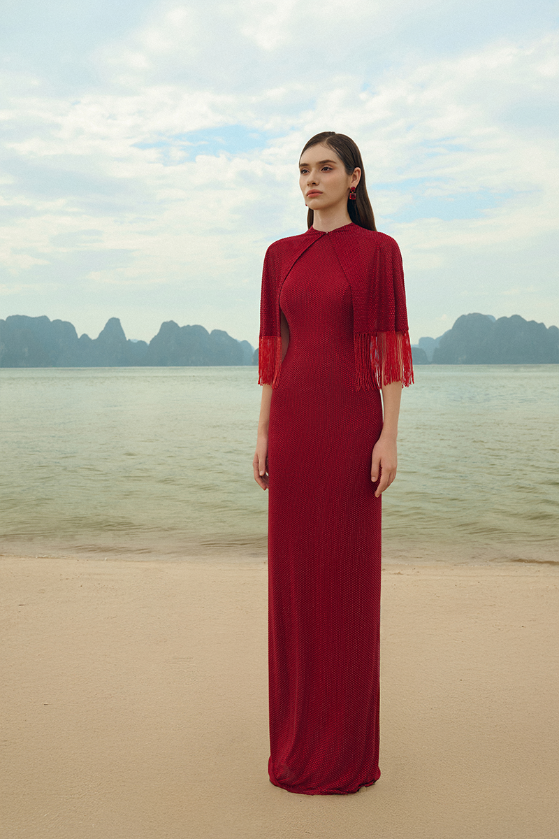 GLITTER STRETCH GOWN - CULT MIA
