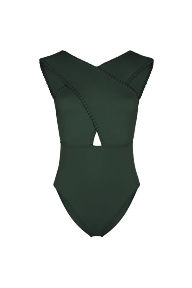 CORAL SWIMSUIT IN BOTANICAL GREEN - CULT MIA