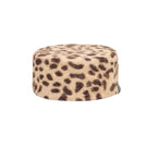Le Sh Ka animal print pillbox hat with a rounded crown and small brim, featuring a bold animal pattern for stylish accessory.