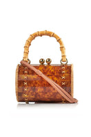Waiwai Rio ALIX Bambu Bag in Turtle, a stylish top handle bag with a natural bamboo finish and turtle design detail.