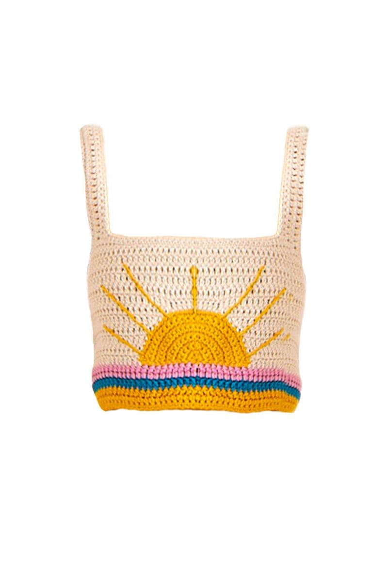 SUNSET LACE UP CROP TOP - CULT MIA
