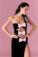 Nur Karaata Midnight Muse Dress gown featuring elegant dark fabric and sophisticated design, perfect for evening wear.