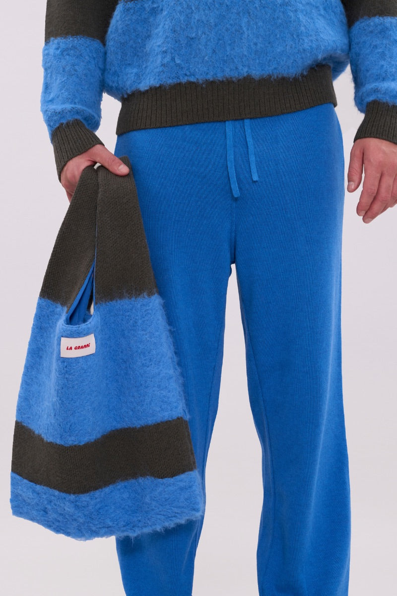 TWO-TONE TOTE BAG IN GREY AND BLUE - CULT MIA