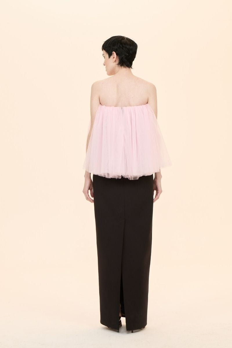 Nihan Peker La Bomba gown featuring elegant design with flowing fabric and intricate detailing in a stylish evening gown style.