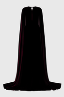 Elegant Lune De Soie ruched silk gown with flowing fabric and intricate draping, displayed on a mannequin.