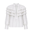 ANAIS COTTON RUFFLED SHIRT IN IVORY