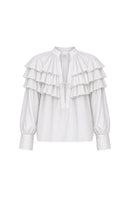 ANAIS COTTON RUFFLED SHIRT IN IVORY