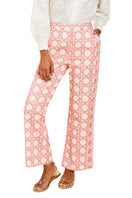 Mestiza New York Wylie lattice blush pants with a stylish, patterned design and comfortable fit, shown on a model.