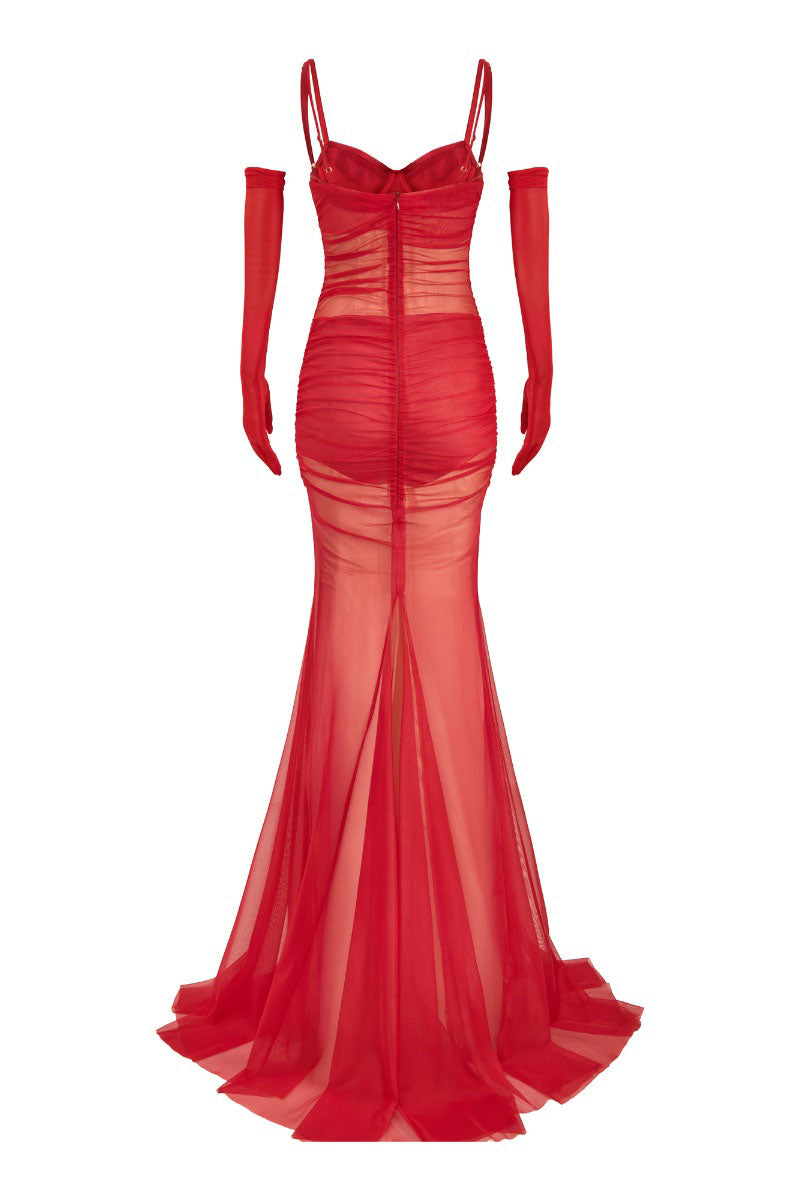 red chiffon halter dress 80s Red Silk Chiffon Flowy Maxi Dress Vintage Halter Empire Waist Formal Evening Long Dress