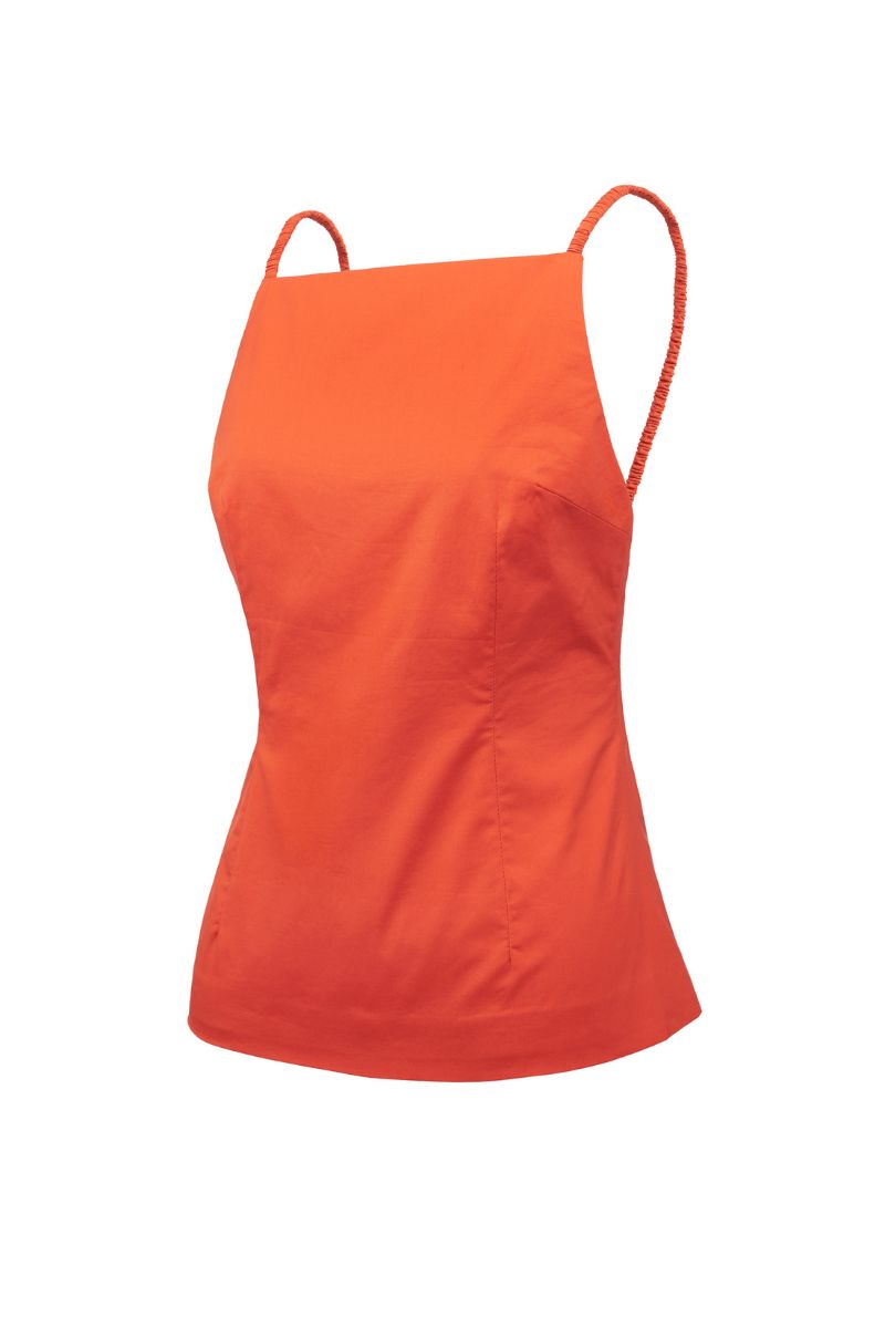 LINSEY TANK TOP IN TANGERINE - CULT MIA