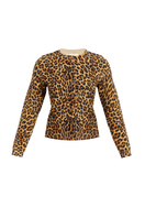 Mestiza New York leopard print Isabel cardigan in brown with long sleeves and cozy knit fabric.