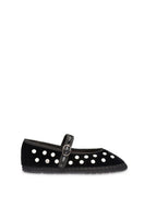 Flabelus Mae flat shoes in silver and black with a sleek, minimalist design showcasing smooth material and flat sole.